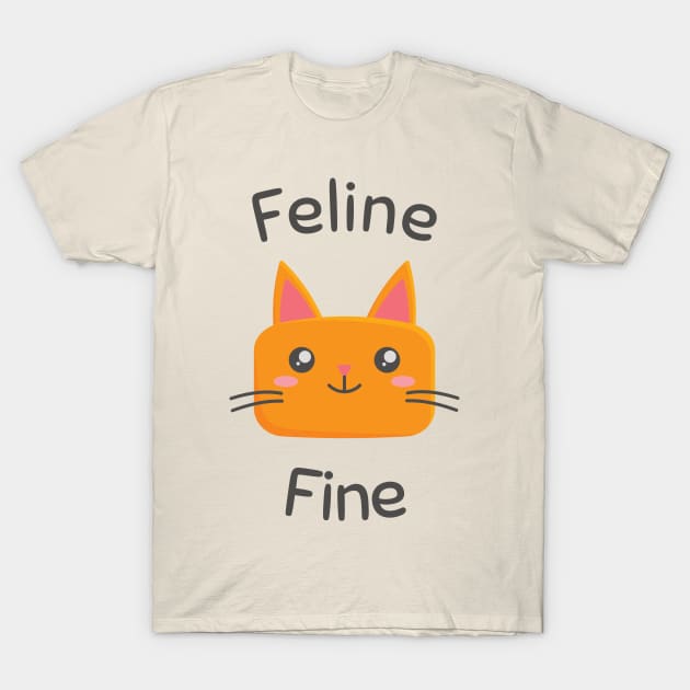 Feline Fine Kawaii Cat T-Shirt by StimpyStuff